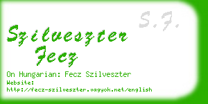 szilveszter fecz business card